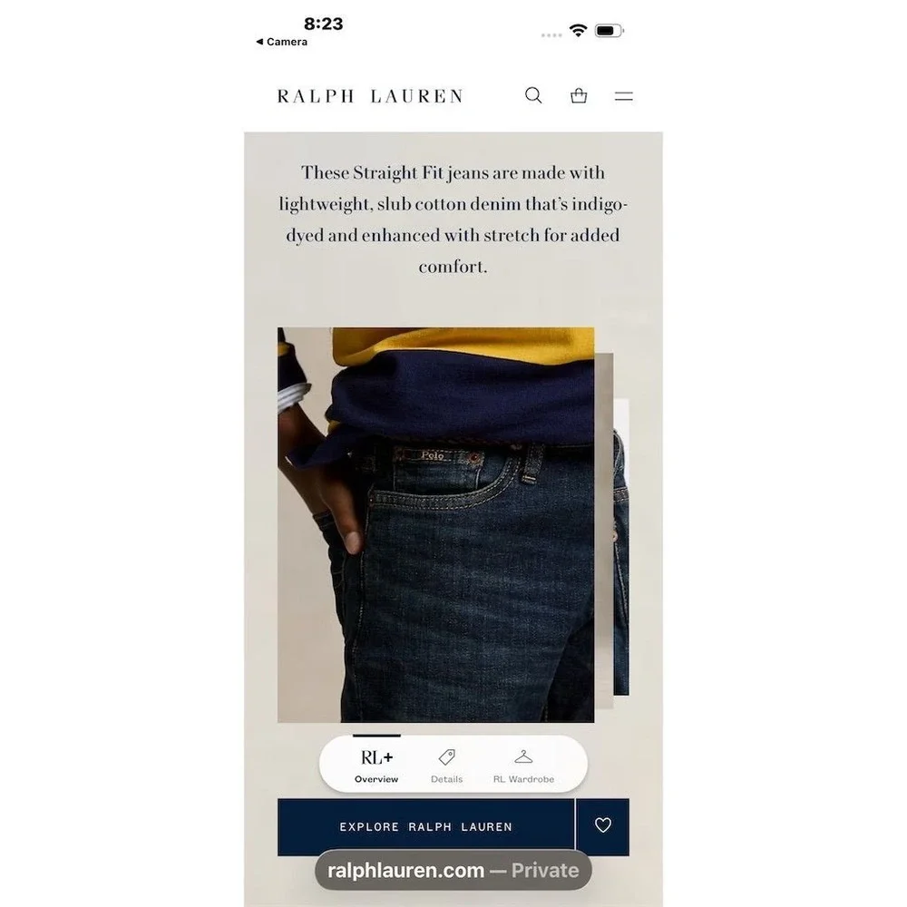 Ralph Lauren Boys Jeans Dark Indigo Sz 18 authentic Hampton straight fit stretch